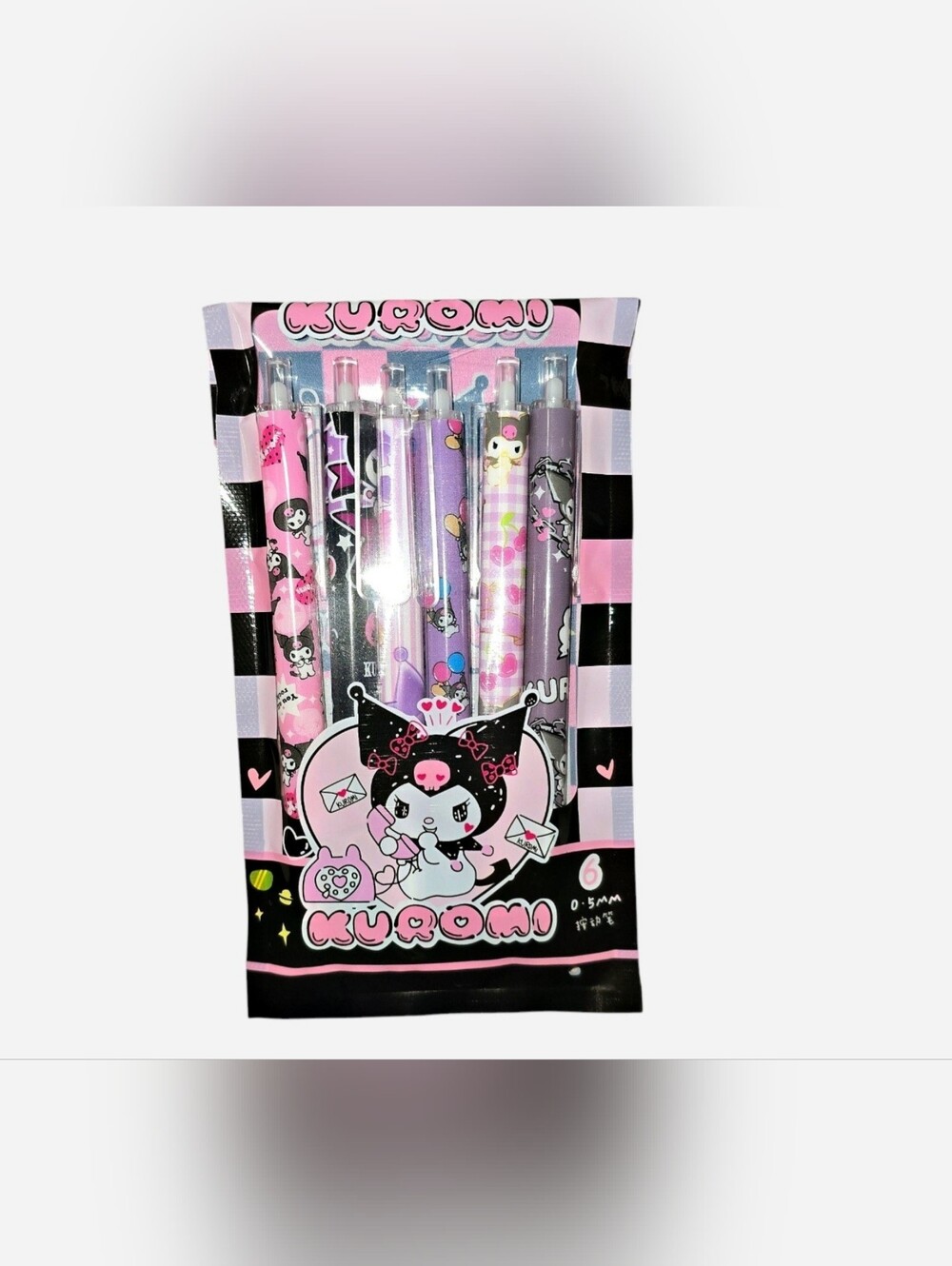 Kuromi Retractable Gel Pen Set NEW In Package